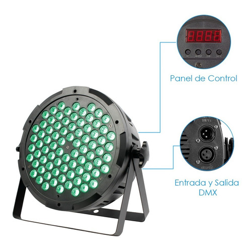 Imagen 3 de 5 de Cañon Led Par 80 Led X 3w Full Color Rgb - Steelpro