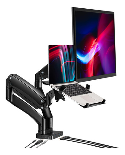 Soporte Doble Para Monitor Avlt 17-43 + Dock Usb-c 7 En 1