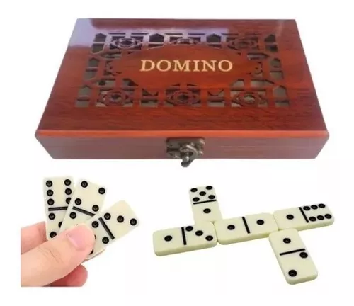 Jogo De Domino Profissional 28 Peças Caixa Luxo De Madeira