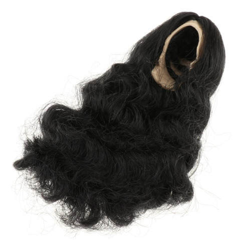 Peluca De Pelo Femenino Para Muñeca, Pelo Rizado Negro