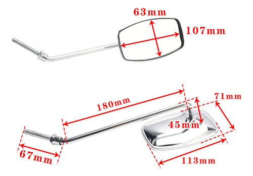 Mirror Set For Honda Ca100 Ca110 Ca200 Cm90 Cm91 C65 C5