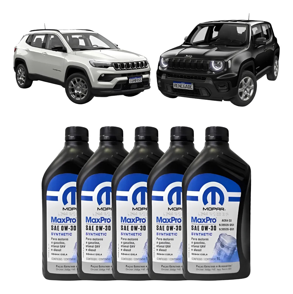 Kit 5 Óleo Motor Sintético 0w30 Jeep Renegade Compass Orig