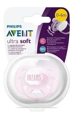 Imagen 3 de 5 de Chupete Philips Avent Ultra Soft Flexible 0-6m Meses 52701