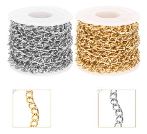 2 Rollos De Cadenas Decorativas De Eslabones Retorcidos Que