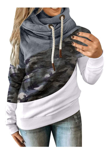 Lnmuld Sudadera Manga Para Mujer Capucha Contraste Blusa