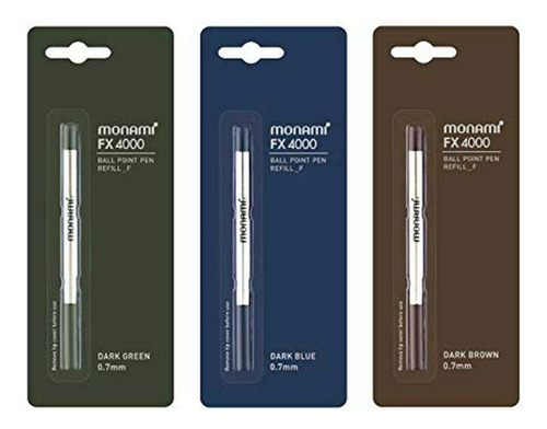 Esfero - 3 Pcs Monami Fx-4000 Ballpoint Pen Refills 0.7mm Da