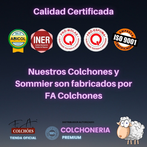 Colchon Colchones 2 Plazas 140x190x20 Espuma Ortopedica