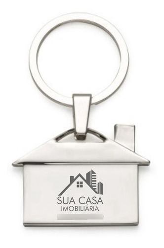Imagem 3 de 4 de 100 Chaveiros Casa De Metal Personalizado Com Sua Arte.