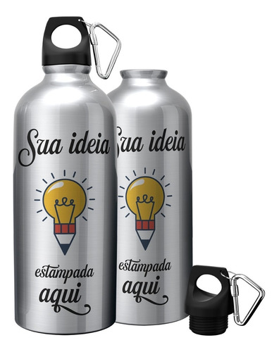 Squeeze Garrafa Agua Personalizada Com Logo Foto 600ml