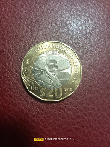 Moneda De $20, Emiliano Zapata Salazar