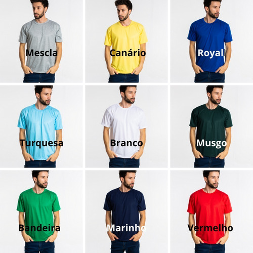 Imagem 3 de 3 de 10 Camisetas Malha Fria Uniforme 12 Cores A Escolher