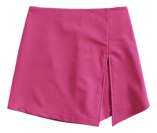 Falda Short Mini Sexy Casual Con Abertura Mujer Rosa