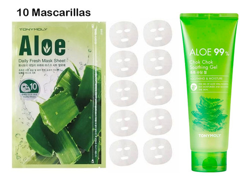 Pack Aloe Con 10 Mascarillas