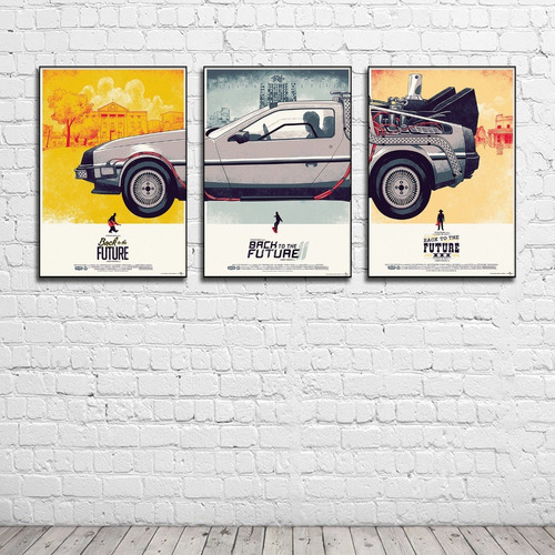 Cuadro Decorativo Delorean Volver Al Futuro Set 3 Piezas