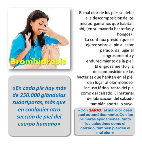 Imagen 3 de 7 de Sarax. Cuidado De Pie Y Uñas. Mal Olor Hongos Picazón Talón.