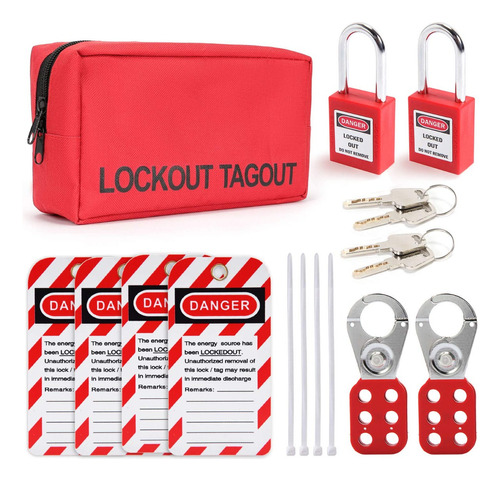 Kit Loto Electrico Etiquetado Bloqueo Candado Seguridad