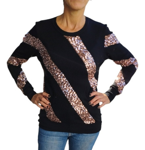 Sweater Mujer Bordado Con Lentejuelas 