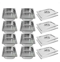 Comprar Kit De 8 Cubas Gastronômicas Com Tampa Buffet Inox 1\u002F2 150mm