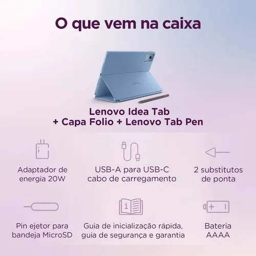 Tablet Lenovo Ideatab 4gb 128gb Wifi Com Caneta E Case Azul