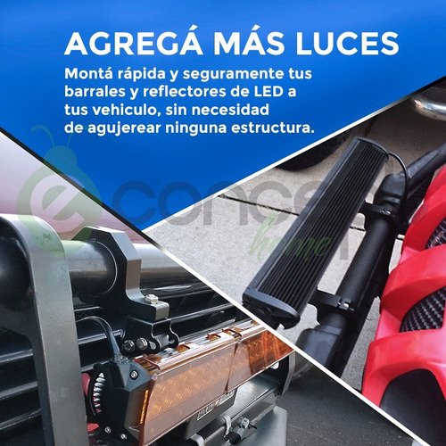 Imagen 7 de 10 de Soporte Universal Para Faro Axiliar Led X 2