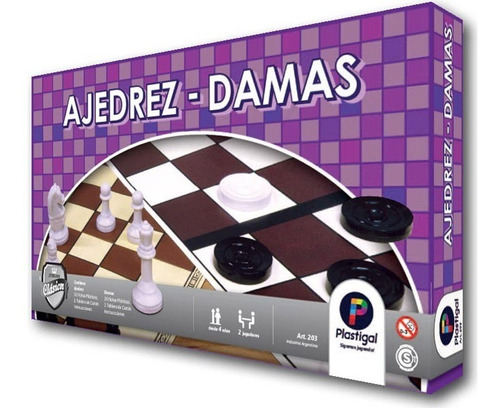 Juego De Mesa 2 En 1 Ajedrez Y Damas Plastigal 203