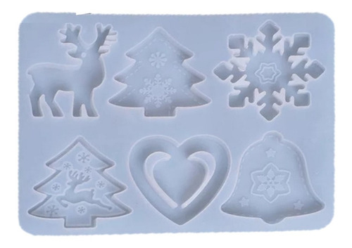 Imagen 1 de 5 de Molde De Silicona Epoxi Resina Pasta Navidad Pino Artesanía