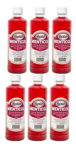 Menticol Rojo Herva  Original 16 Oz Locion Corporal X 6 Und