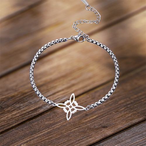 V Pulsera Nudo De Bruja De Acero Inoxidable