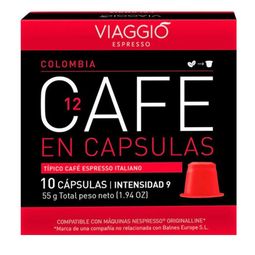 Imagen 1 de 1 de Café colombia en cápsula Viaggio 10 u