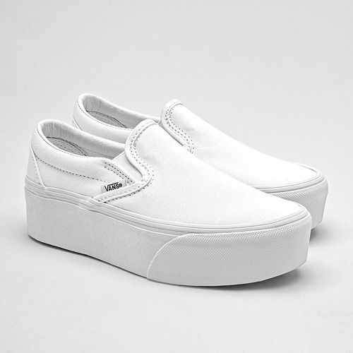 Tenis Vans Classic Slip On Stackform Plataforma Blanco 22/26