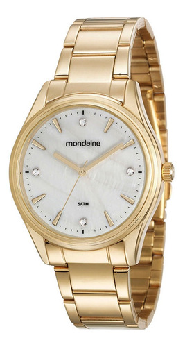 Relógio Mondaine Feminino Classic Dourado 53568lpmvde2 Cor do fundo Branco