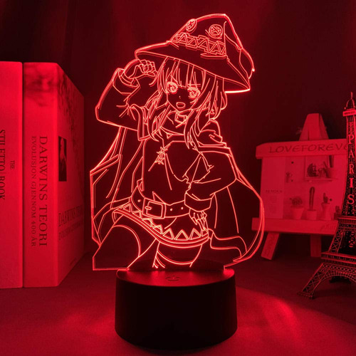 Lampara Noche 3d Ilusion Led Anime Konosuba Megumin Luz Mesa