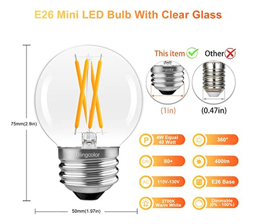 Bombilla Led Blingcolor E26 Regulable, 4 W, Igual A E26, 40
