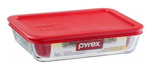 Fuente Rectangular Con Tapa Pyrex De Vidrio 750 Ml Kuchen