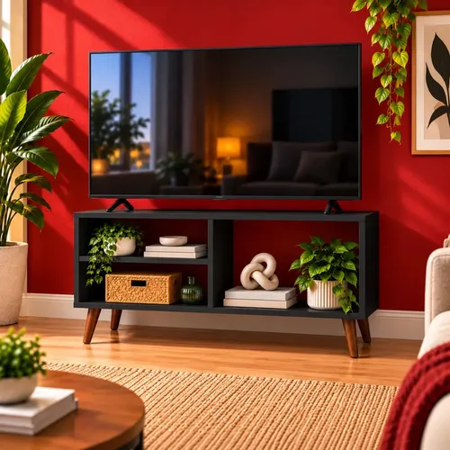 Tpd Móveis Rack Hack 90cm Tv Até 50 Polegadas Sala Apoio Aparador Pequeno Bancada