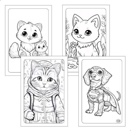 200 Desenhos Para Colorir Em Pdf Só Imprimir Cachorro E Gato