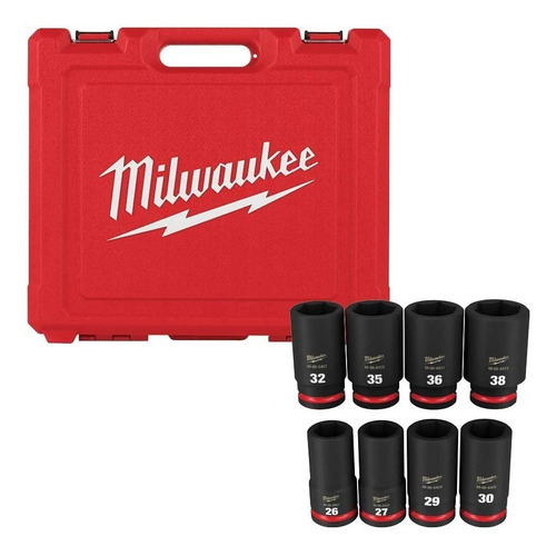Juego De Dados Metricos 8pzs Mm 3/4 Milwaukee 49-66-7020