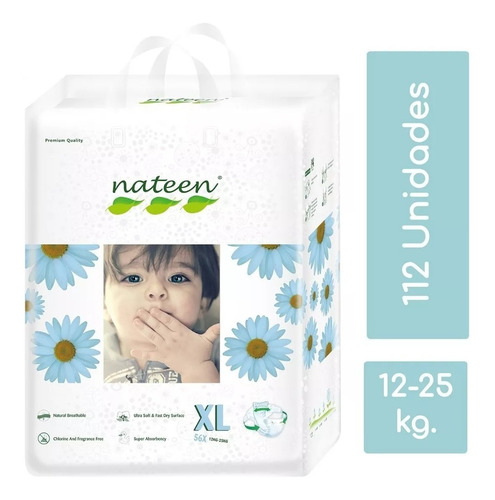 112un Pañales Nateen Biodegradables Talla Xl 12-25kg Bebe