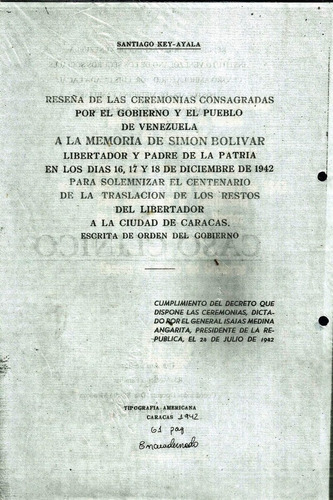 Ceremonias Del Traslado De Los Restos De Simon Bolivar