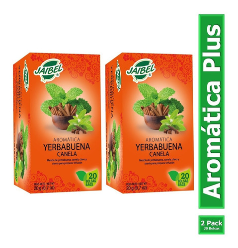 Aromática Jaibel Yerbabuena Plus Caja X2 Cajas - 40 Bolsas