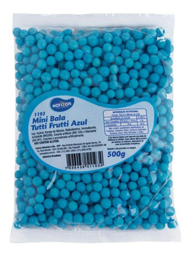 Mini Bala Tutti Frutti Azul 500gr - Horizon