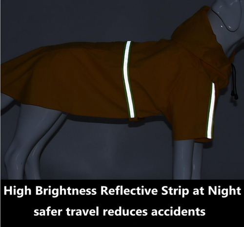 Impermeable For Perros Con Rayas Reflectantes, Impermeable