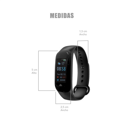 Smart Watch Recargable Malla Silicona Flexible Pulsera Reloj