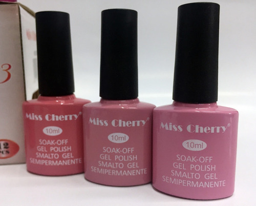 Imagen 6 de 7 de Miss Cherry Gama B Gel Semipermanente 3 Pasos 10ml 12 Pzs