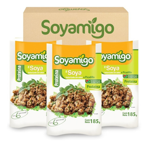 Picadillo De Soya | 3 Pack | 185 Gr Por Paquete | Soyamigo