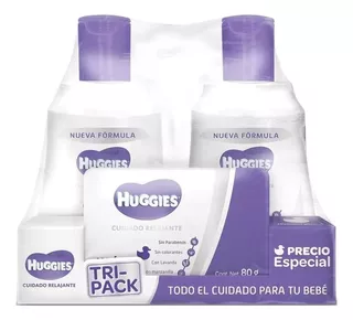 Huggies Kit Bebe Jabón,shampoo Y Crema, Cuidado Relajante.