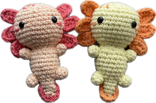 Ajolote/axolote Amigurumi - Muñeco Tejido A Crochet