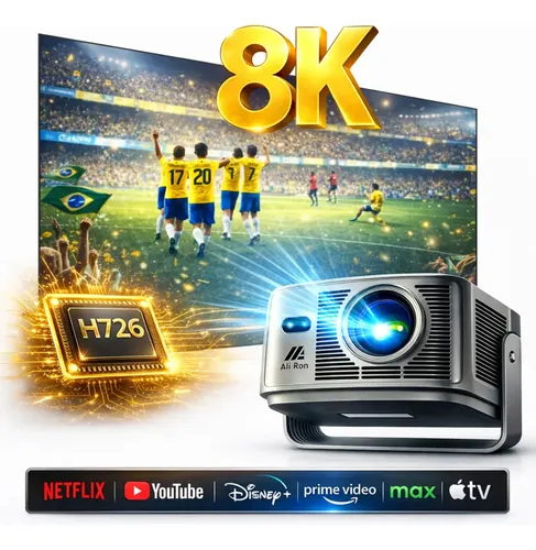 Projetor Smart Aliron Hy350 Max Android 14 1080p Nativo Suporte 8k Wifi 6 Bluetooth Chip Allwinner H726 Quad Core 10000 Lumens Tela 150 Cinema Home Theater Controle YAMASHITA