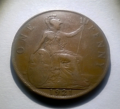 Gran Bretaña One Penny 1921 Georgivs V - Km#810
