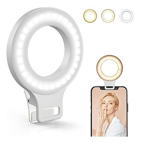 Anillo De Luz Clip  Luz De Anillo Selfie Recargable De ...